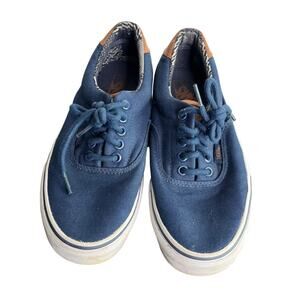 VANS Era 59‎ C&L Dress Blues Sneakers Mens 7 Casual Boat Shoes Brown Trim NWOT
